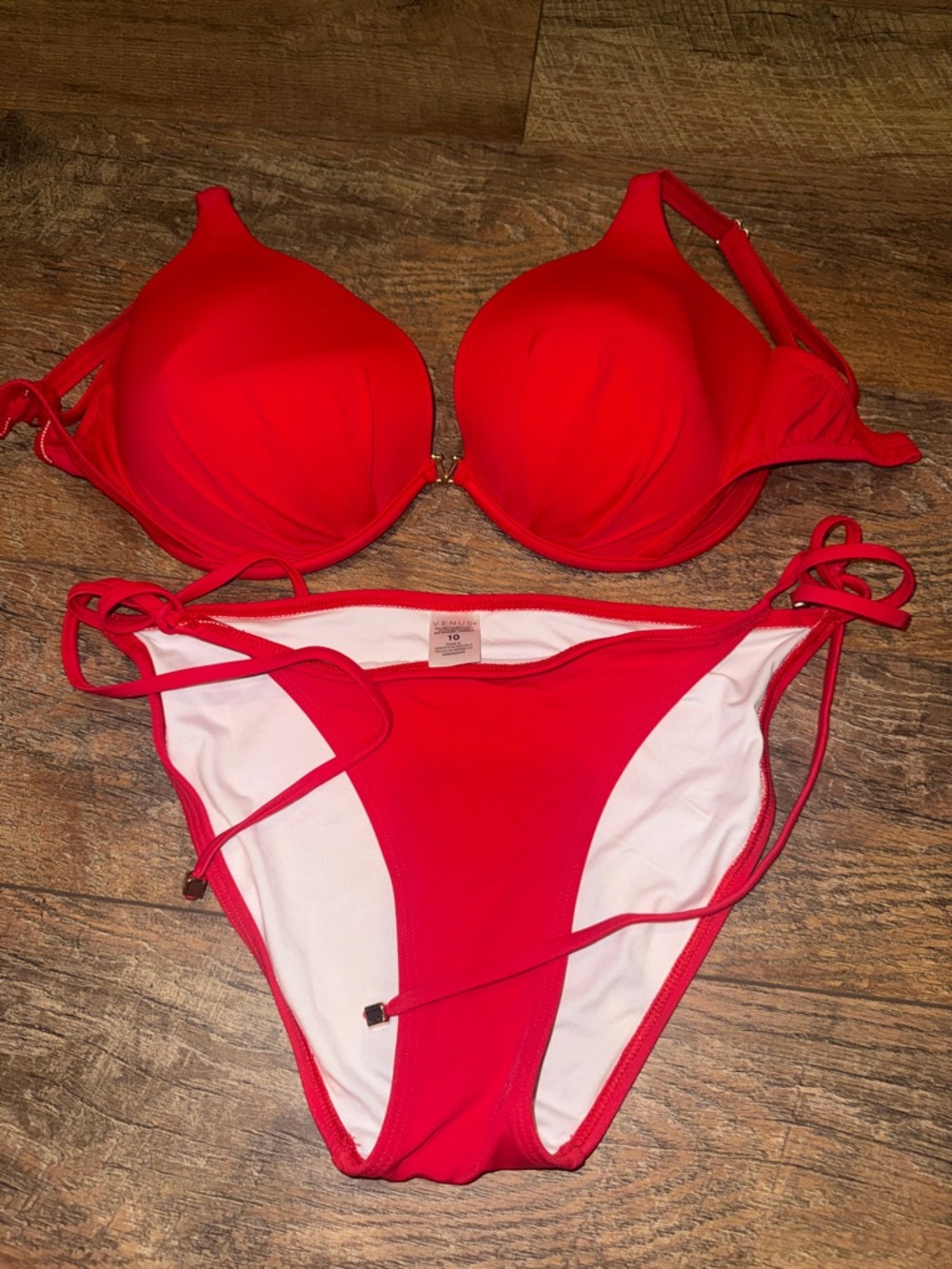 VENUS Red Two-Piece Tie-Side Bikini